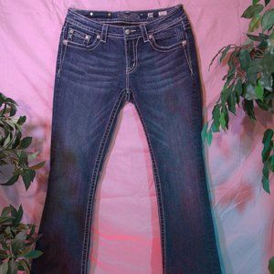 "Miss Me" blue jeans. Size: 29. Style: Boot/Mid-Rise
